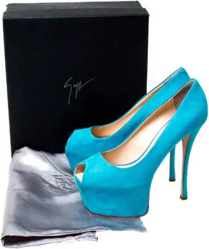 Giuseppe Zanotti Pre-owned Suede heels Blue Dames