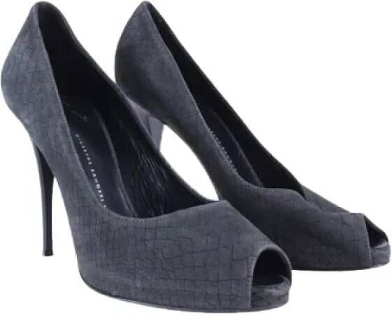 Giuseppe Zanotti Pre-owned Suede heels Gray Dames