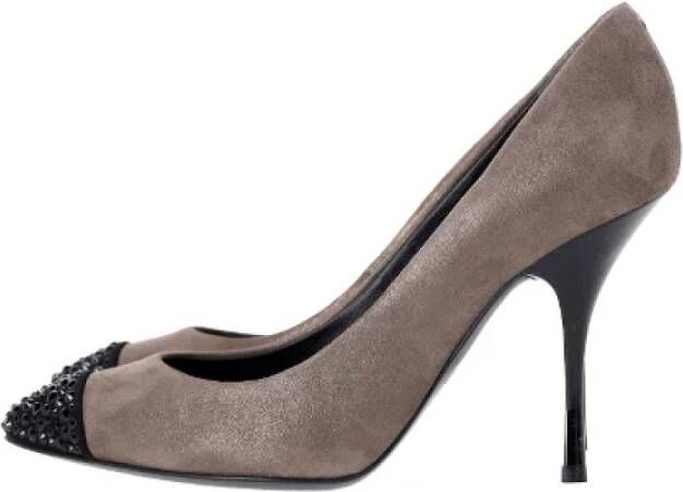 Giuseppe Zanotti Pre-owned Suede heels Gray Dames