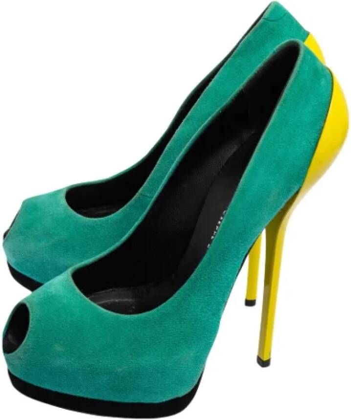 Giuseppe Zanotti Pre-owned Suede heels Green Dames