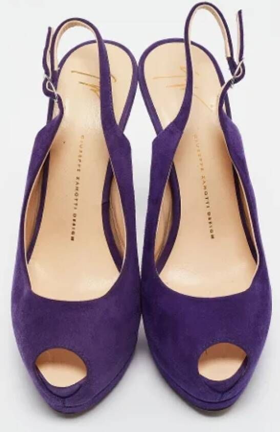 Giuseppe Zanotti Pre-owned Suede heels Purple Dames