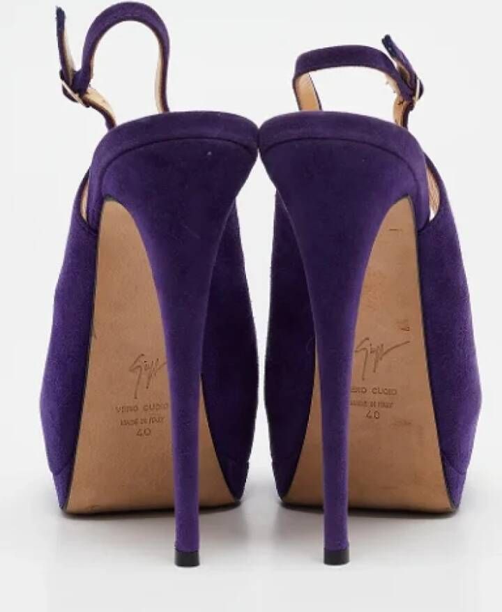 Giuseppe Zanotti Pre-owned Suede heels Purple Dames