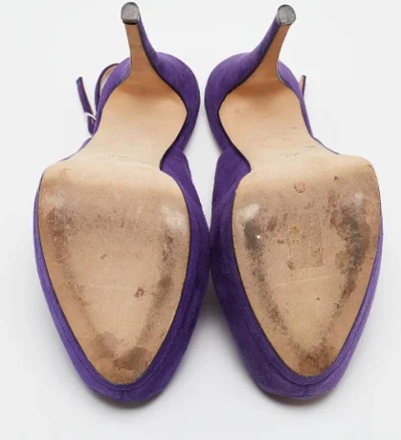 Giuseppe Zanotti Pre-owned Suede heels Purple Dames