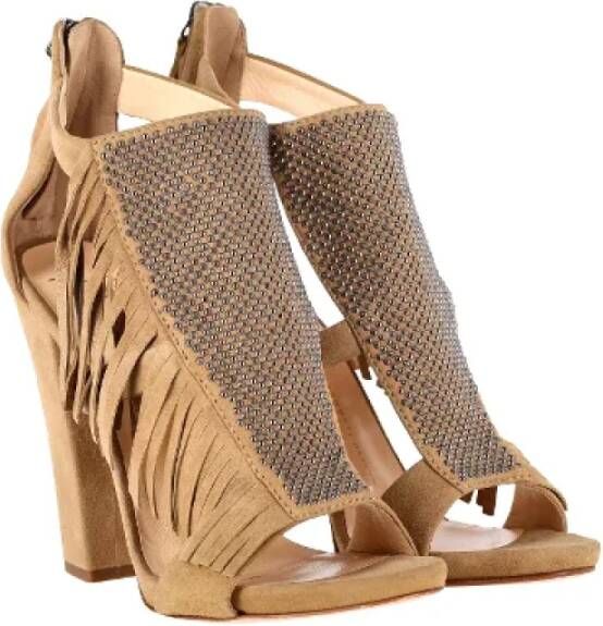 Giuseppe Zanotti Pre-owned Suede sandals Beige Dames