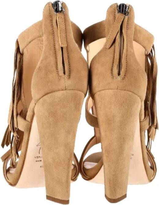 Giuseppe Zanotti Pre-owned Suede sandals Beige Dames