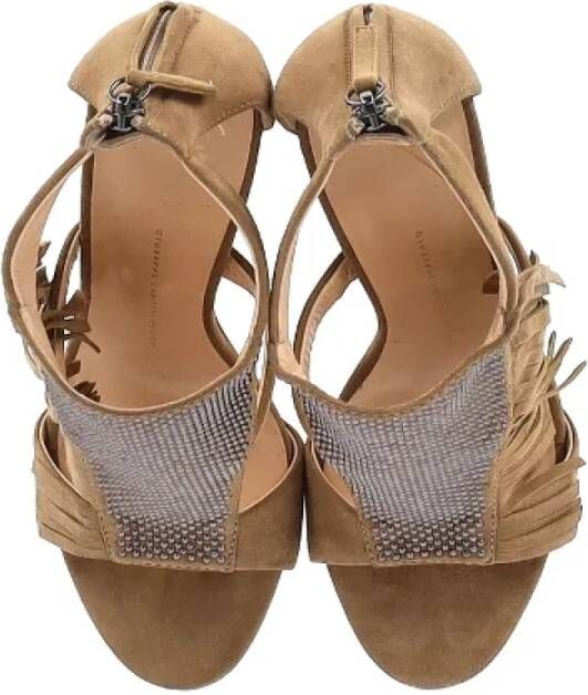 Giuseppe Zanotti Pre-owned Suede sandals Beige Dames