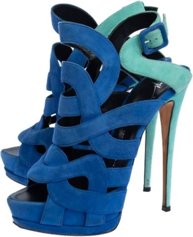 Giuseppe Zanotti Pre-owned Suede sandals Blue Dames