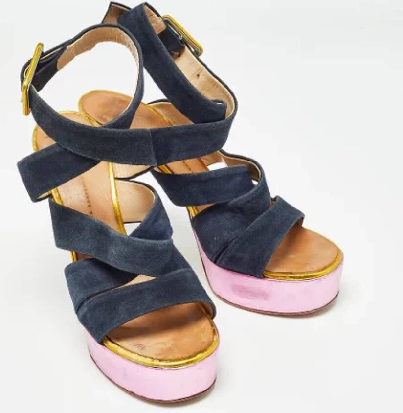 Giuseppe Zanotti Pre-owned Suede sandals Blue Dames