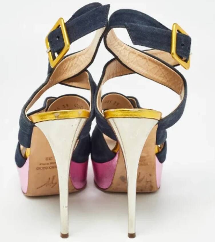 Giuseppe Zanotti Pre-owned Suede sandals Blue Dames