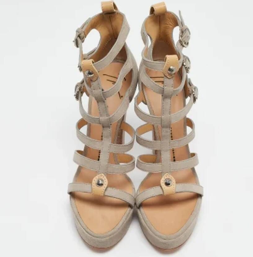 Giuseppe Zanotti Pre-owned Suede sandals Gray Dames