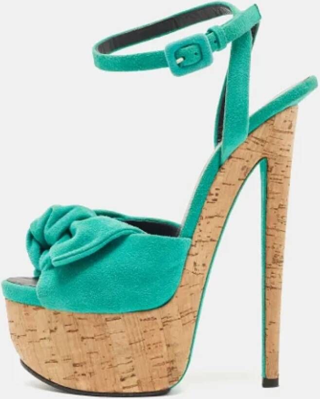 Giuseppe Zanotti Pre-owned Suede sandals Green Dames