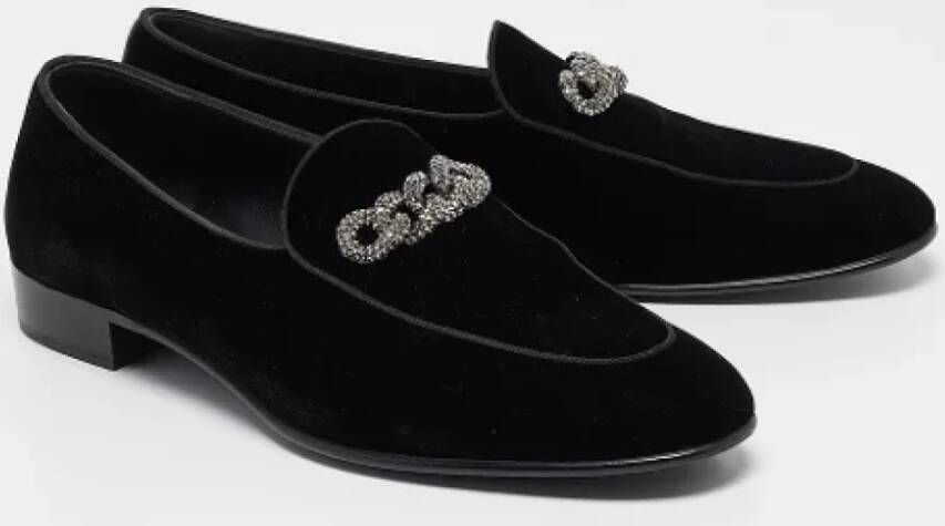 Giuseppe Zanotti Pre-owned Velvet flats Black Heren