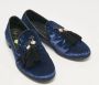 Giuseppe Zanotti Pre-owned Velvet flats Blue Dames - Thumbnail 3