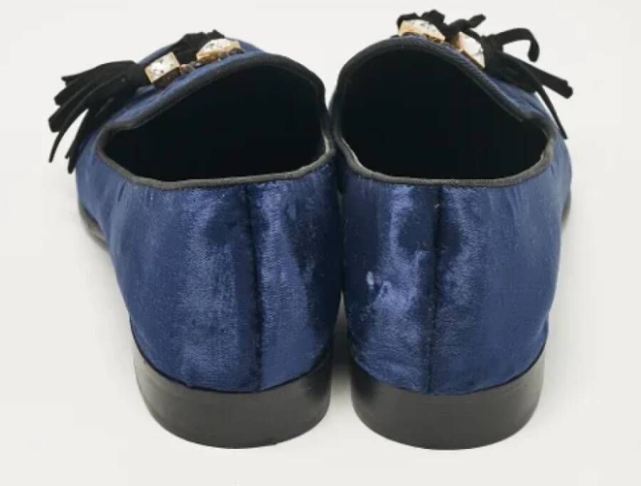 Giuseppe Zanotti Pre-owned Velvet flats Blue Dames