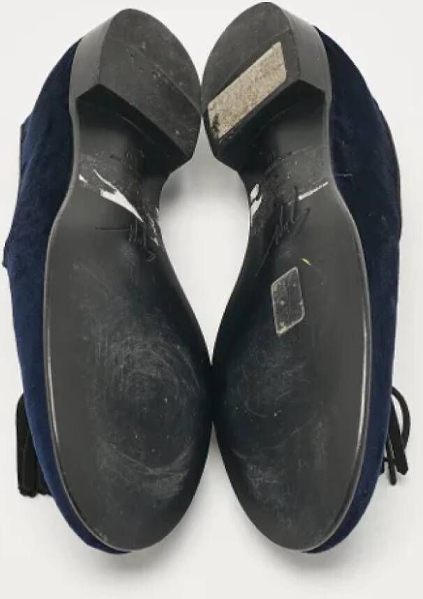 Giuseppe Zanotti Pre-owned Velvet flats Blue Dames