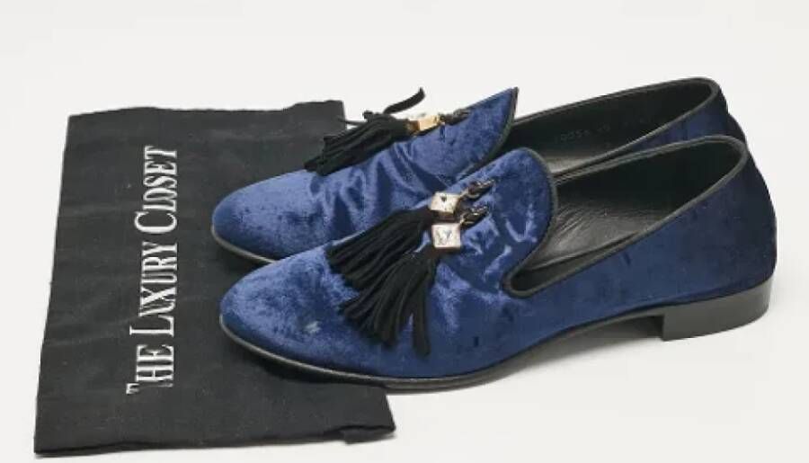 Giuseppe Zanotti Pre-owned Velvet flats Blue Dames