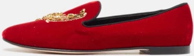 Giuseppe Zanotti Pre-owned Velvet flats Red Dames