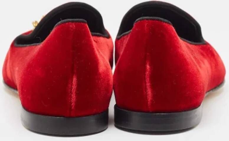 Giuseppe Zanotti Pre-owned Velvet flats Red Dames