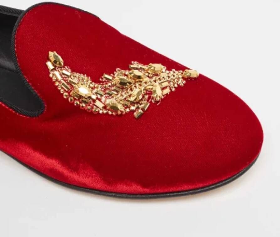 Giuseppe Zanotti Pre-owned Velvet flats Red Dames