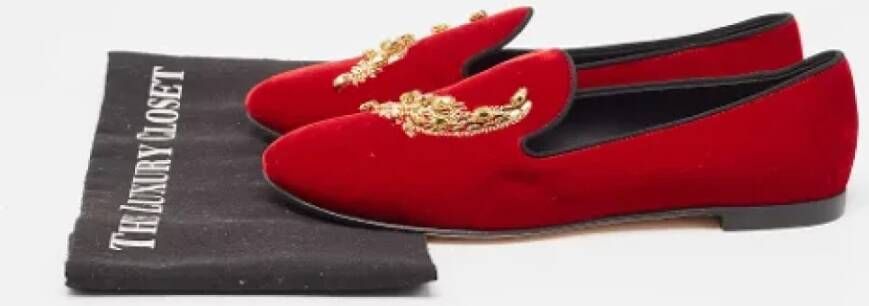 Giuseppe Zanotti Pre-owned Velvet flats Red Dames