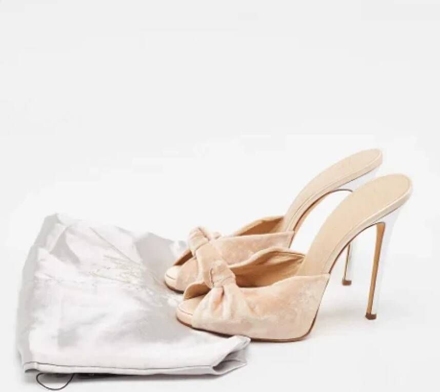 Giuseppe Zanotti Pre-owned Velvet sandals Beige Dames