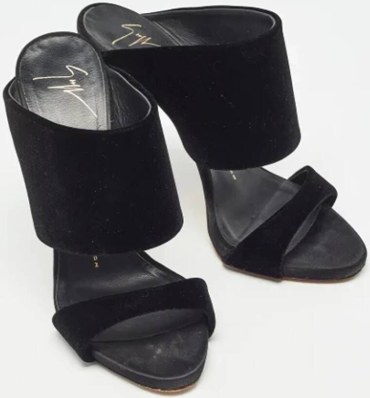 Giuseppe Zanotti Pre-owned Velvet sandals Black Dames