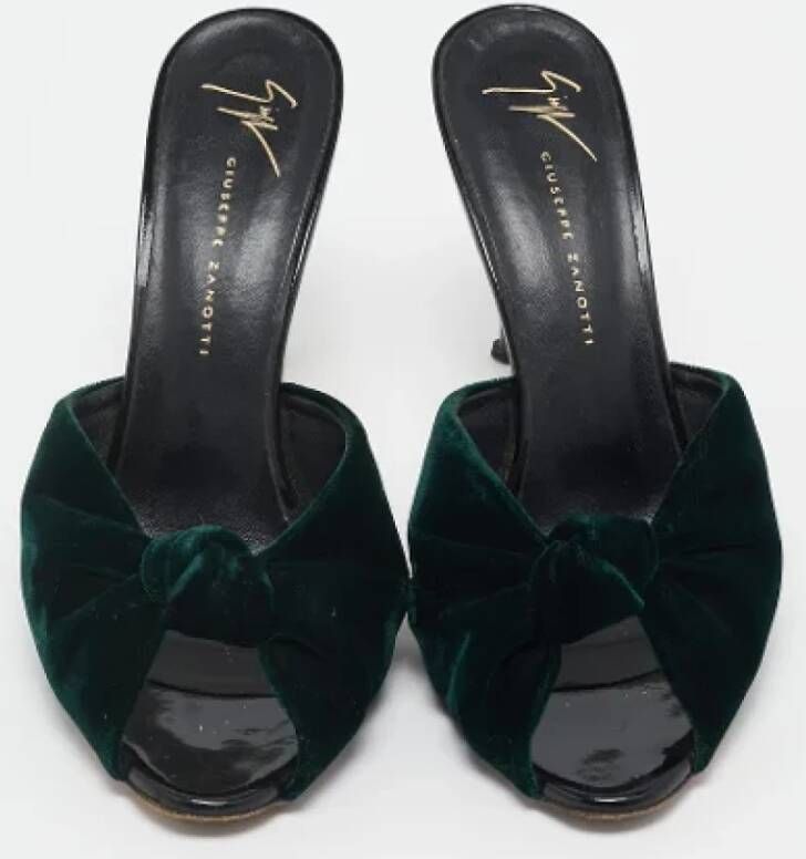 Giuseppe Zanotti Pre-owned Velvet sandals Green Dames