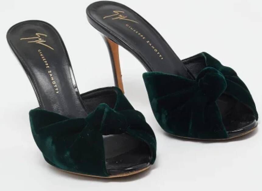 Giuseppe Zanotti Pre-owned Velvet sandals Green Dames