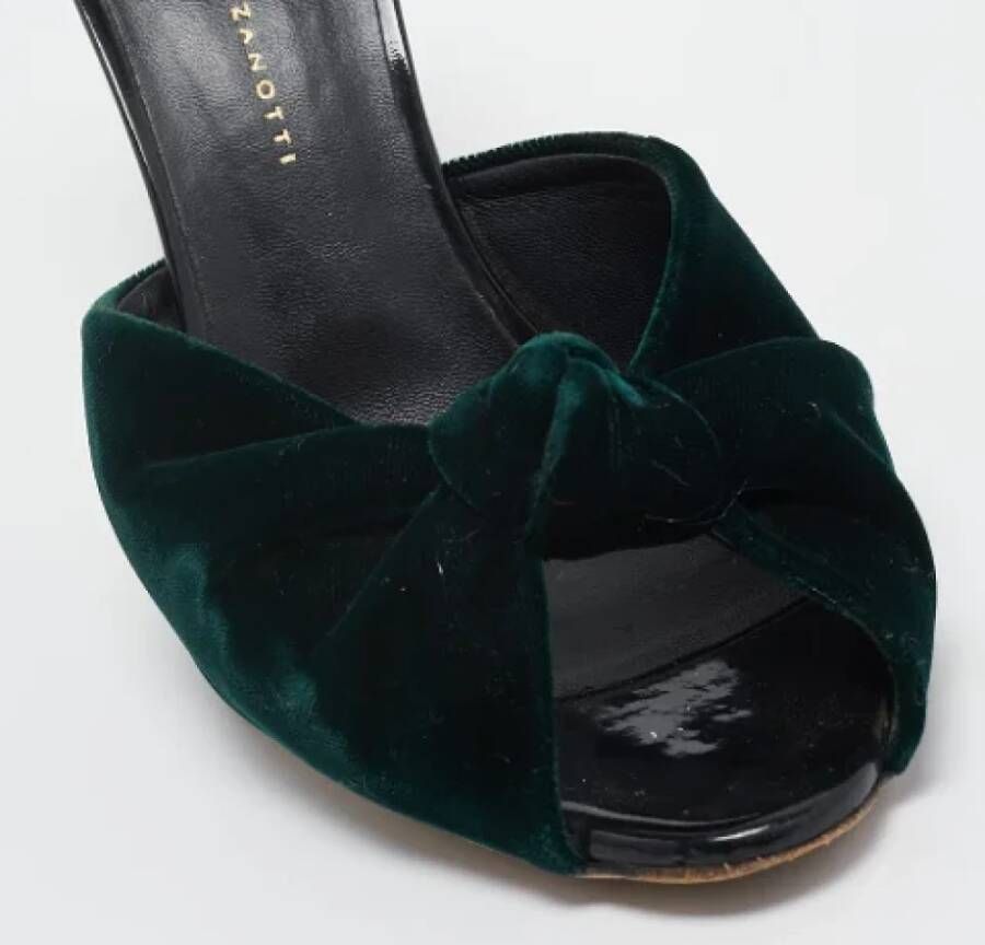 Giuseppe Zanotti Pre-owned Velvet sandals Green Dames