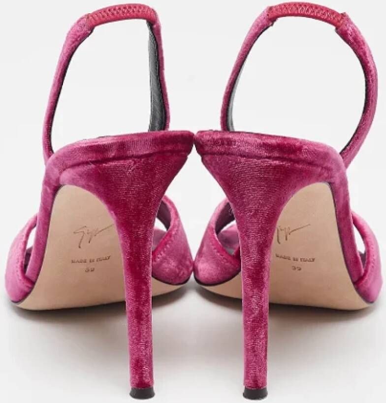 Giuseppe Zanotti Pre-owned Velvet sandals Purple Dames