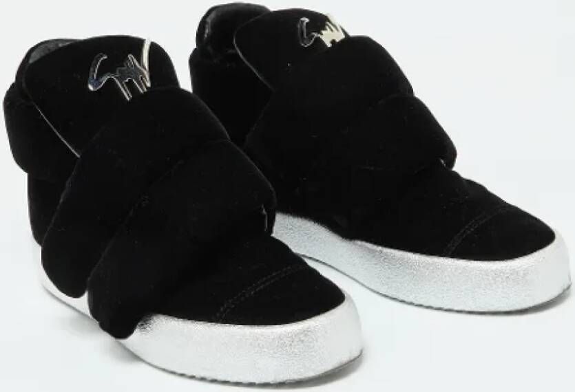 Giuseppe Zanotti Pre-owned Velvet sneakers Black Heren