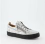 Giuseppe zanotti Zilveren Gebarsten Leren High-Top Sneakers Gray Heren - Thumbnail 2