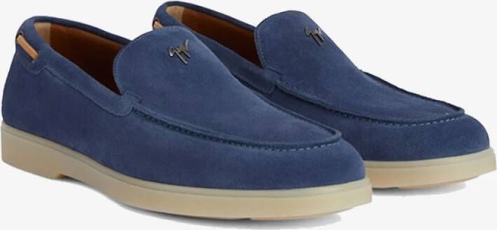 giuseppe zanotti Stijlvolle Mocassin Loafer Blue Heren