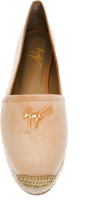 giuseppe zanotti Suede Logoball Sneakers Beige Dames