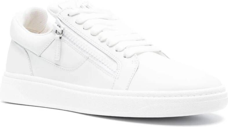 giuseppe zanotti Witte Leren Casual Sneakers White Heren