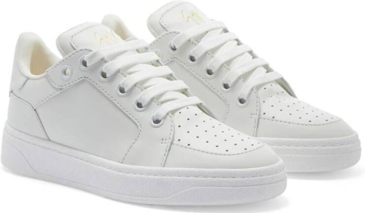 giuseppe zanotti Witte Leren Lage Sneakers White Heren