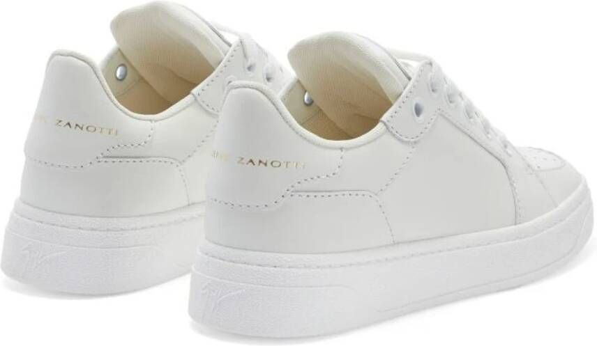 giuseppe zanotti Witte Leren Lage Sneakers White Heren