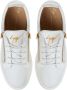 Giuseppe zanotti Witte Leren Sneaker met Zijrits White Heren - Thumbnail 4