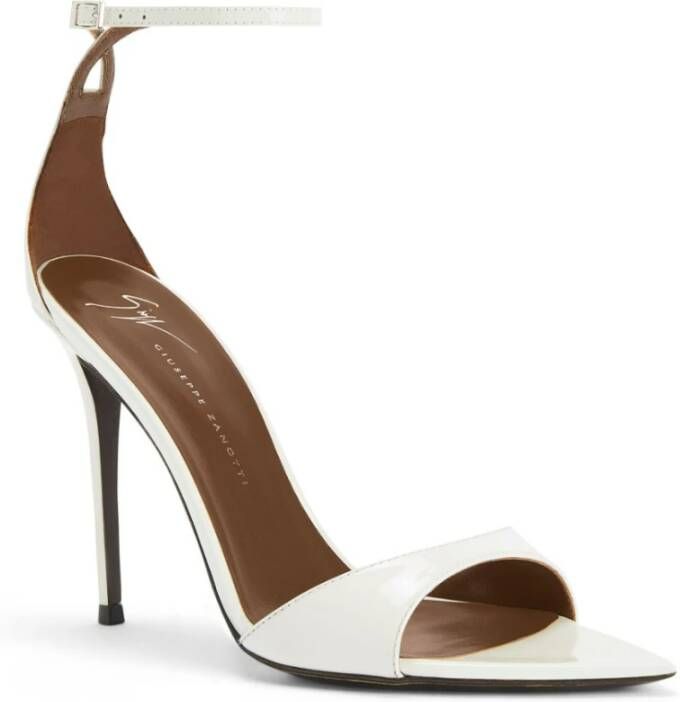 giuseppe zanotti Witte open teen sandalen met stilettohak White Dames