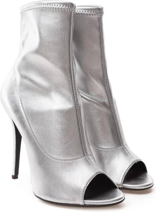 giuseppe zanotti Zilveren Leren Laarzen Gray Dames