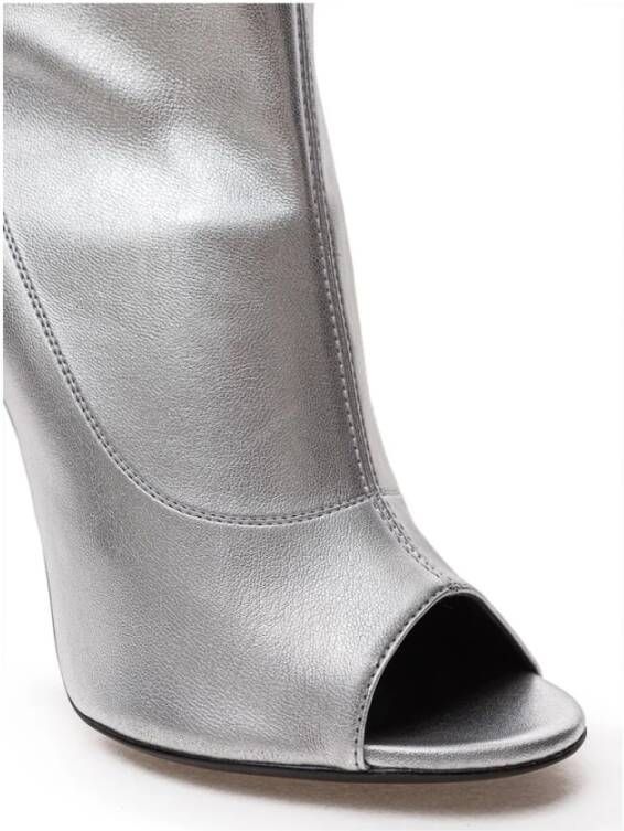 giuseppe zanotti Zilveren Leren Laarzen Gray Dames