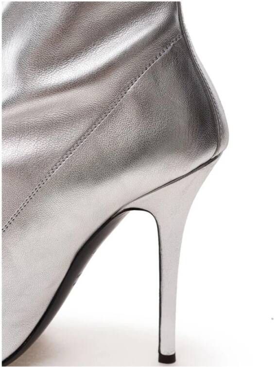 giuseppe zanotti Zilveren Leren Laarzen Gray Dames