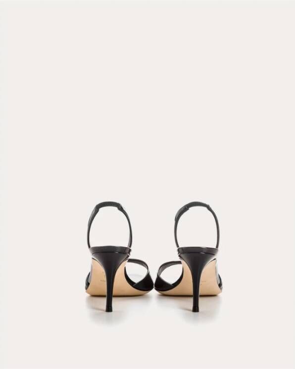 giuseppe zanotti Zwarte Lakleren Sandalen met Hak Black Dames