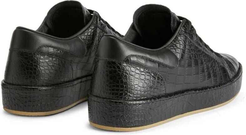 giuseppe zanotti Zwarte leren casual trainers Black Heren