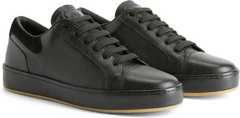 giuseppe zanotti Zwarte leren casual trainers Black Heren