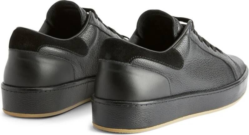 giuseppe zanotti Zwarte leren casual trainers Black Heren