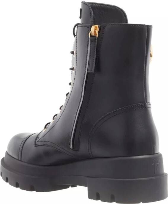 giuseppe zanotti Zwarte leren hoge sneakers Black Dames