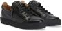 Giuseppe zanotti Zwarte Leren Lage Sneakers met Zijrits Black Heren - Thumbnail 2