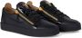 Giuseppe zanotti Zwarte leren lage sneakers met zijrits Black Heren - Thumbnail 2