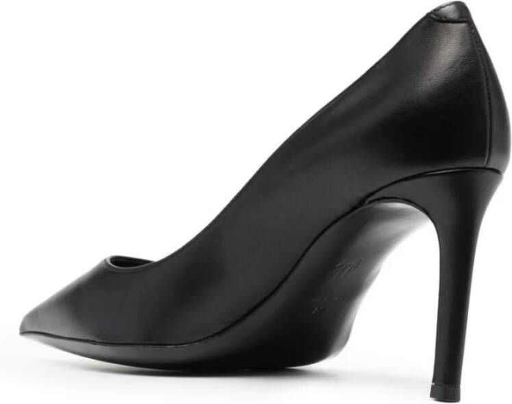 giuseppe zanotti Zwarte leren Virgyn pumps met stilettohak Black Dames